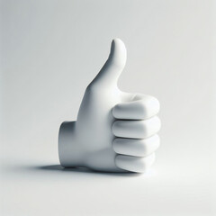 3d thumb up- like gesture on white background