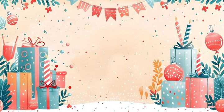 Homemade Birthday Banner Adds Personal Touch to Festive with Charming Handcrafted and Colorful Illustrated Elements