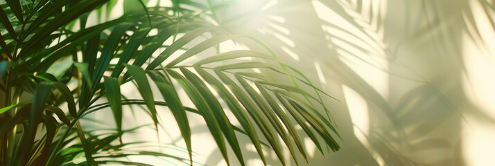 Serene Sunlight Filtering Through Tropical Palm Leaves