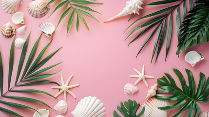 Summer tropical banner - Refreshing design pop colors background