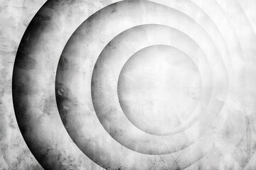White abstract background with white circle rings in faded distressed vintage grunge texture...