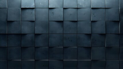 Geometric Abstract Soundproofing Material Panels in Dark Industrial Interior