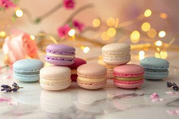 Obraz premium French Macarons in Soft Romantic Hues