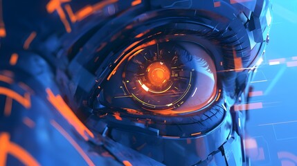 Futuristic Mechanical Eye Concept Inspired by Computer Vision and Artificial Intelligence Technology