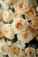 Elegant Cream Roses Bouquet Closeup for Romantic Occasions