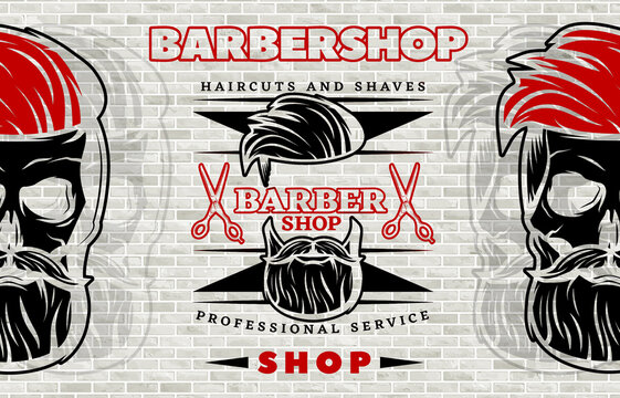 3D wallpaper showing a set of barber tools for barbershops
