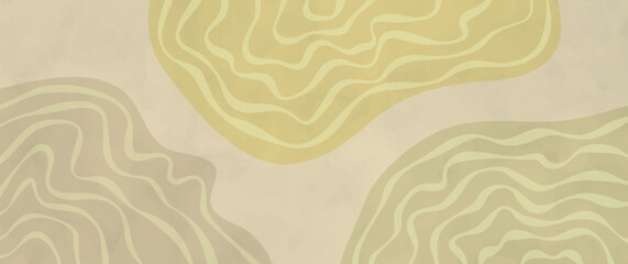 Abstract watercolor vector art background with shades of green and beige.