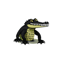 Dynamic vector illustration featuring a detailed crocodile design on a clean white background, perfect for logos, icons, or stickers. This editable layered vector showcases the fierce beauty of this w