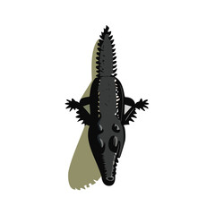 Dynamic vector illustration featuring a detailed crocodile design on a clean white background, perfect for logos, icons, or stickers. This editable layered vector showcases the fierce beauty of this w