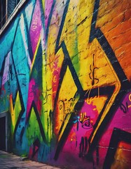 Fototapeta premium Colorful graffiti on urban wall as background texture design