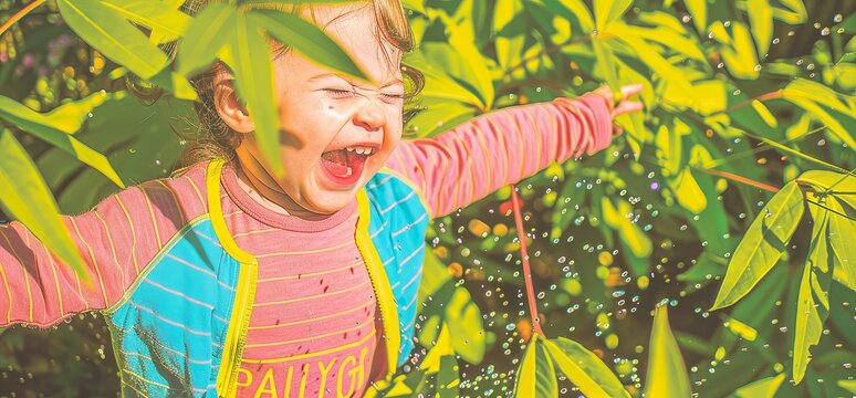 A babys laughter mingling with the sound of random, cascading waterfall, pure joy