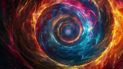 Cosmic swirl of colorful nebulae