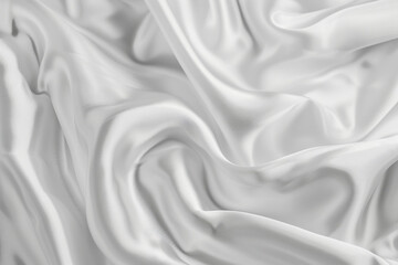 Elegant white silk fabric texture  abstract waves. Soft textile background