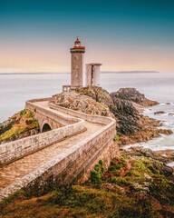 panoramic views of the famous le petit minou lighthouse, located in a picturesque area of Brittany. Concept of wonders in the world - 781481528