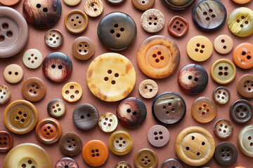 Group of brown clothing buttons - 781482139