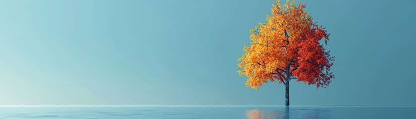 A minimalist style of an autumn concept - obrazy, fototapety, plakaty