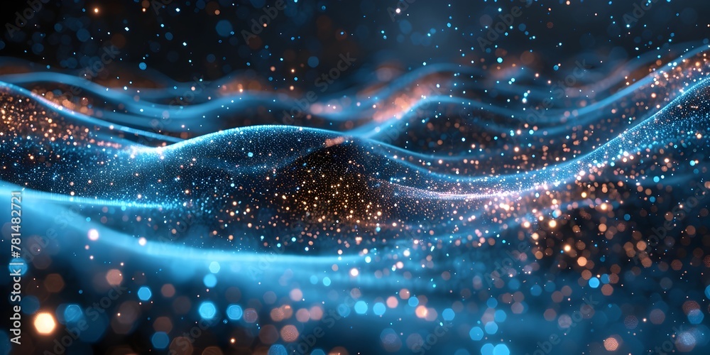 Poster Mesmerizing Quantum Particles in Superposition A Futuristic Visualization of Computational Possibilities