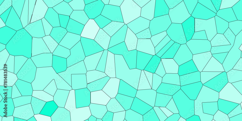 Aufkleber blue and white broken stained glass background with white lines. aqua texture geometric modern creat
