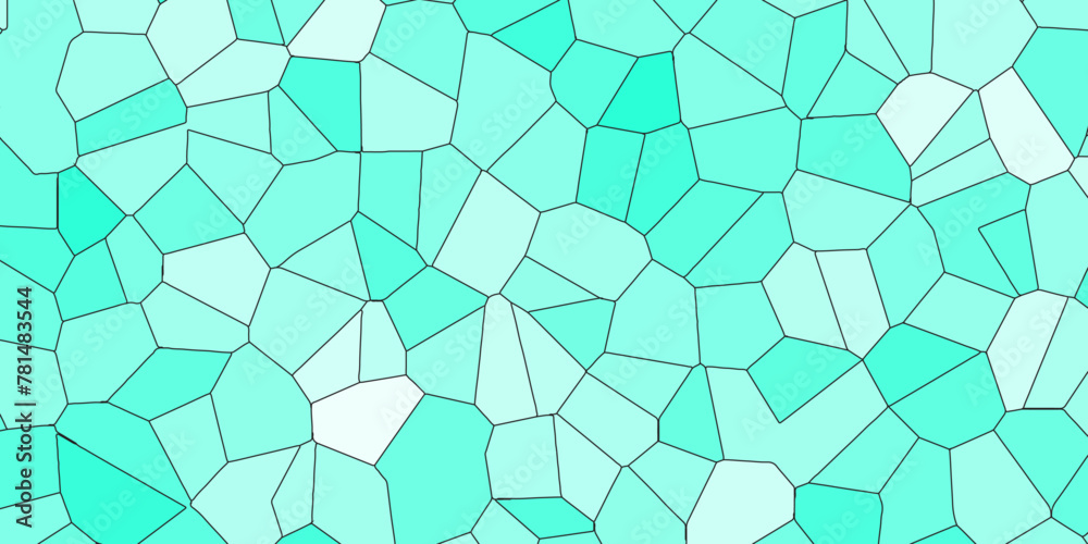 Aufkleber blue and white broken stained glass background with white lines. aqua texture geometric modern creat