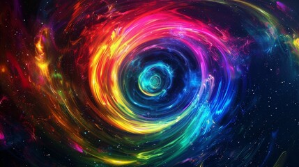 Cosmic vortex of colorful nebulae