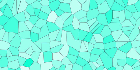 Blue and White Broken Stained Glass Background with white lines. Aqua texture Geometric Modern creative background. Geometric Retro tiles pattern.