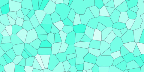 Blue and White Broken Stained Glass Background with white lines. Aqua texture Geometric Modern creative background. Geometric Retro tiles pattern.
