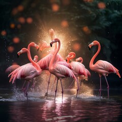 Flamingo Finesse: Graceful Images of Pink Avian Beauties