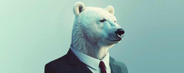 Business polar bear in suit