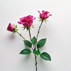 single rose on a white background