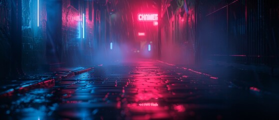 Embrace the shadows of a black themed backdrop where shades of darkness converge, enhanced by a tantalizing hint of blue glow, reminiscent of the neon lit streets of a cyberpunk dystopia
