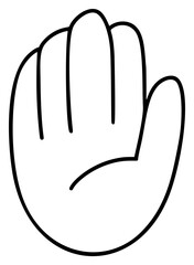 Drawn line of right hand icon gesture on white background, perfect for a logo or symbol, warning sign stop - 781485341