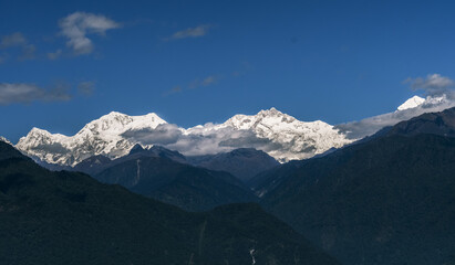 mountains and clouds
