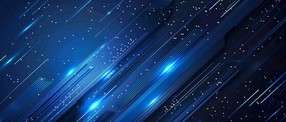 a sophisticated card design with a futuristic edge, featuring a predominantly blue background that serves as a perfect backdrop for white text The design incorporates sharp lines and geometric shapes