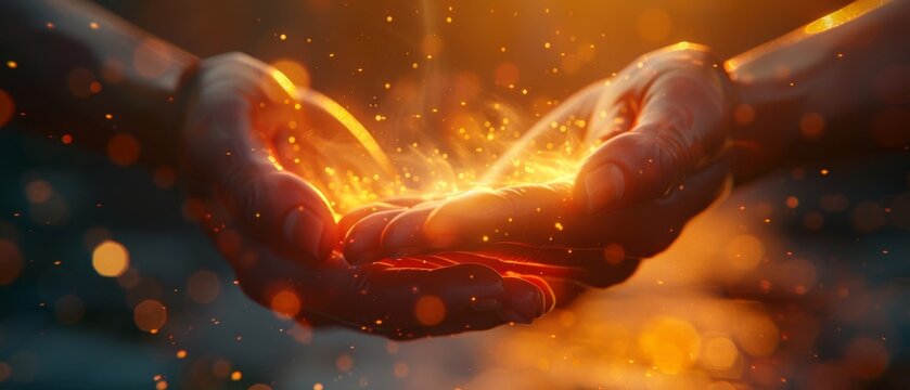 Healing hands offering comfort, close up, soft lighting, compassionate touch, therapeutic atmosphere