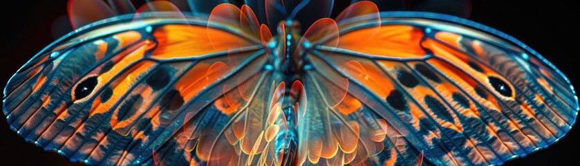 A butterflys wing pattern analyzed by AI to unlock new data encryption methods inspired by natures complexity