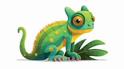 Isolated picture of cute cameleon illustration 2d f