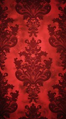 Rich red textured background with a seamless damask pattern design