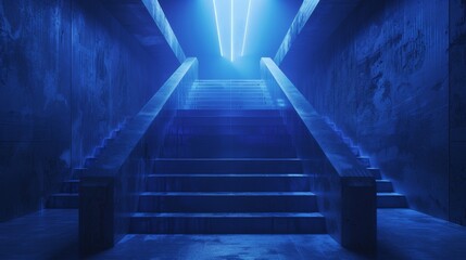 Fototapeta premium Step into the world of cutting edge technology with a striking blue gradient background, fusing varying hues to create a visually engaging and futuristic atmosphere