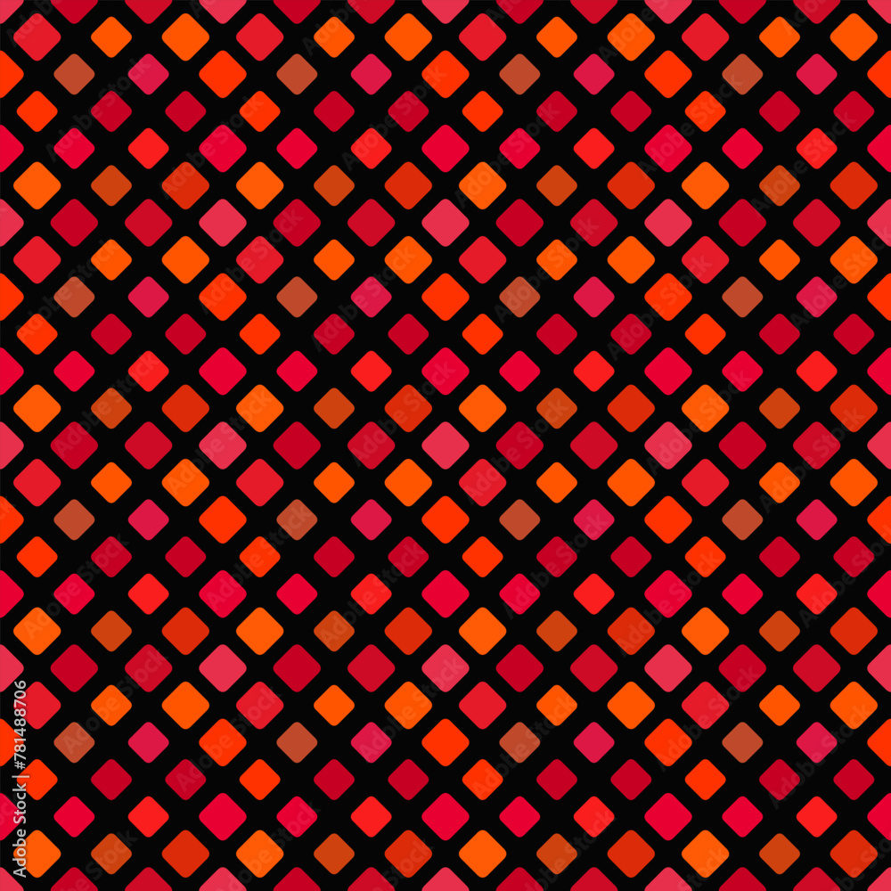 Poster abstract diagonal square pattern background - repeating geometrical red vector design from squares