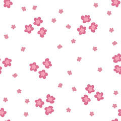 Japanese spring sakura blossom seamless pattern. Floral vector print. Perfect for tee, paper, textile and fabric