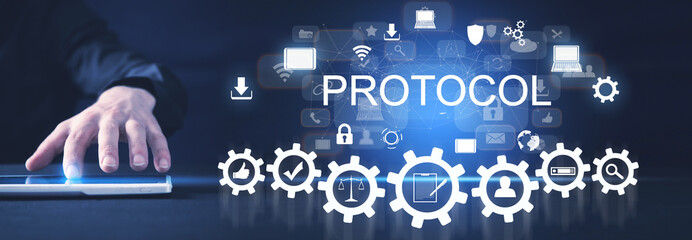 Concept of Protocol. Internet. Business. Technology