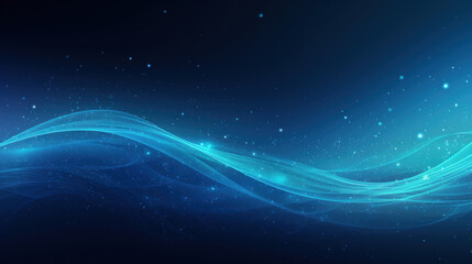 Sparkling gradient blue background with wavy line as wallpaper illustration