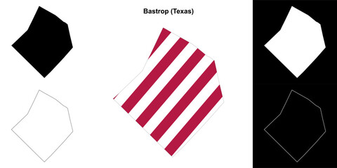 Bastrop County (Texas) outline map set