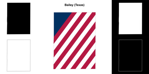 Bailey County (Texas) outline map set