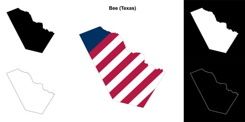 Bee County (Texas) outline map set