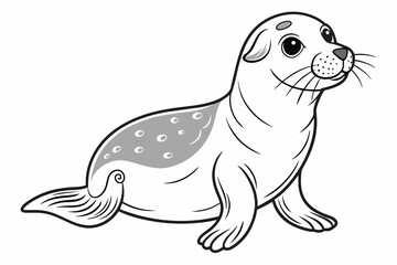 Seal animal vector image outline for colouring vector image