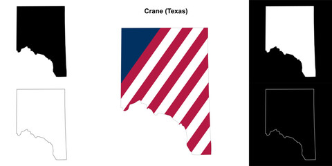 Crane County (Texas) outline map set