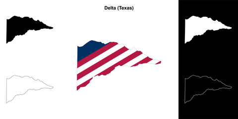 Delta County (Texas) outline map set