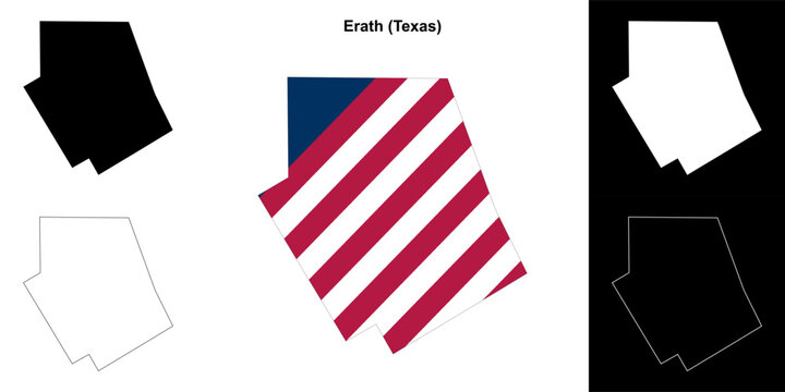 Erath County (Texas) outline map set