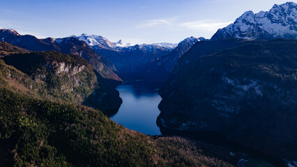 Obraz premium An extremely beautiful lake in the Alps. The magic of nature.